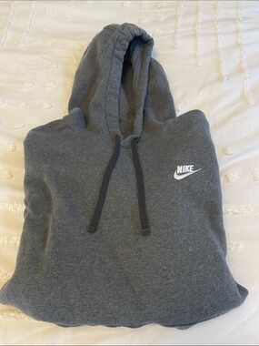 Nike Dark Gray Pullover Hoodie with White Swoosh